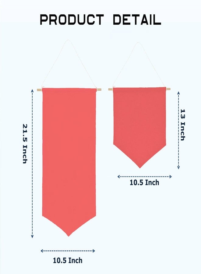 ليفي لافتات قماشية فارغة من ليفي، 26.7 سم × 33 سم و26.7 سم × 54.6 سم، لوحة زخرفية يمكنك صنعها بنفسك مع وتد خشبي، أسود، طقم من قطعتين (أحمر) - Image 2